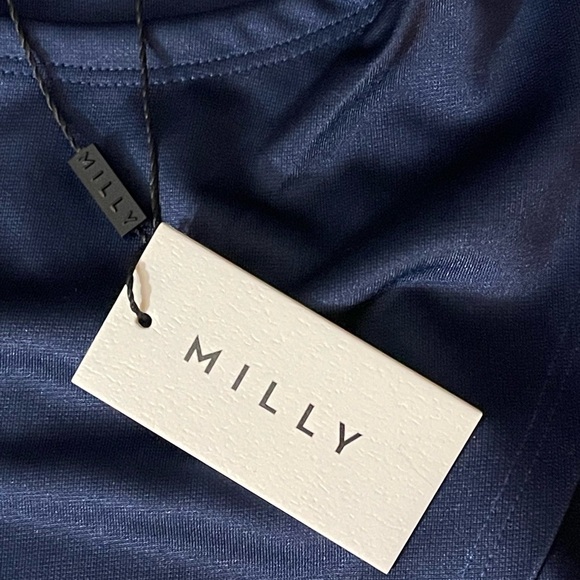 NWT Milly Reece Jersey Blue Sleeveless Mini Dress Size 4 - Picture 6 of 11